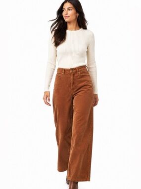SISSTR Rust Corduroy Wide Leg Pants Coastal Cowgirl Cabin Core Boho